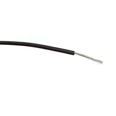 RS PRO Black 0.5 mm² Hook Up Wire, 20 AWG, 16/0.2 mm, 500m, PVC Insulation