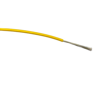 RS PRO Yellow 0.5 mm² Hook Up Wire, 20 AWG, 16/0.2 mm, 500m, PVC Insulation