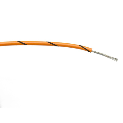 RS PRO Black/Orange 0.5 mm² Hook Up Wire, 20 AWG, 16/0.2 mm, 100m, PVC Insulation