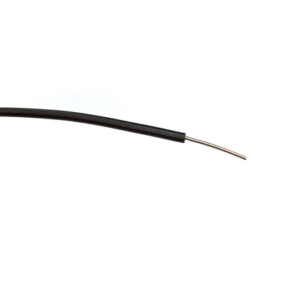 RS PRO Black 0.26 mm² Hook Up Wire, 23 AWG, 1/0.6 mm, 100m, PVC Insulation