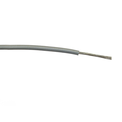 RS PRO Grey 1mm² Hook Up Wire, 32/0.2 mm, 100m, PVC Insulation