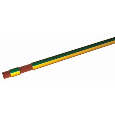 RS PRO Green/Yellow 6 mm² Hook Up Wire, 10 AWG, 100m, PVC Insulation