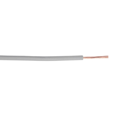 RS PRO Grey 1 mm² Hook Up Wire, 17 AWG, 100m, PVC Insulation