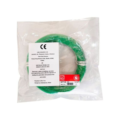 RS PRO Green 0.2 mm² Hook Up Wire, 24 AWG, 1/0.51 mm, 50m, ETFE Insulation