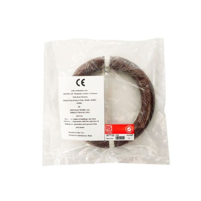 RS PRO Brown 0.05 mm² Hook Up Wire, 30 AWG, 1/0.25 mm, 50m, ETFE Insulation