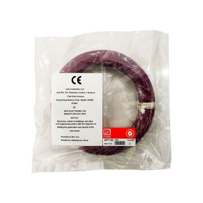 RS PRO Purple 0.05 mm² Hook Up Wire, 30 AWG, 1/0.25 mm, 50m, ETFE Insulation