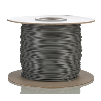 RS PRO Grey 0.81 mm² Hook Up Wire, 18 AWG, 1C, 305m, PVC Insulation