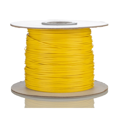RS PRO Yellow 0.81 mm² Hook Up Wire, 18 AWG, 1C, 305m, PVC Insulation