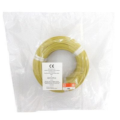 RS PRO Yellow 2.5 mm² Hook Up Wire, 462/0.08 mm, 5m, Silicone Rubber Insulation