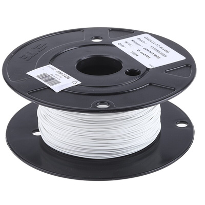 TE Connectivity White 0.38 mm² Harsh Environment Wire, 22 AWG, 19/34, 100m, Polyalkene Insulation