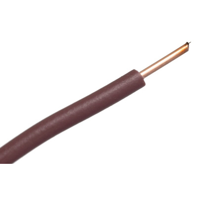 RS PRO Brown 0.5 mm² Hook Up Wire, 20 AWG, 1/0.8 mm, 100m, PVC Insulation