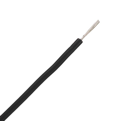 RS PRO Black 0.5 mm² Hook Up Wire, 20 AWG, 16/0.2 mm, 25m, Silicone Rubber Insulation