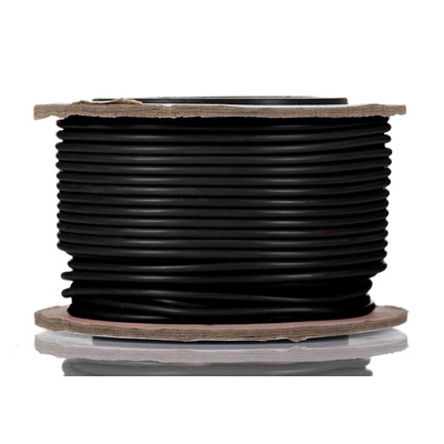 RS PRO Black 0.5 mm² Hook Up Wire, 20 AWG, 16/0.2 mm, 25m, Silicone Rubber Insulation