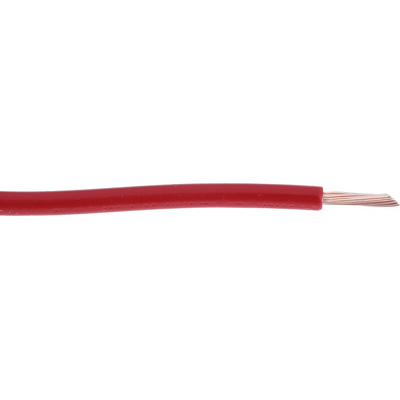 RS PRO Red 0.75 mm² Hook Up Wire, 20 AWG, 16/0.2mm, 100m, PVC Insulation