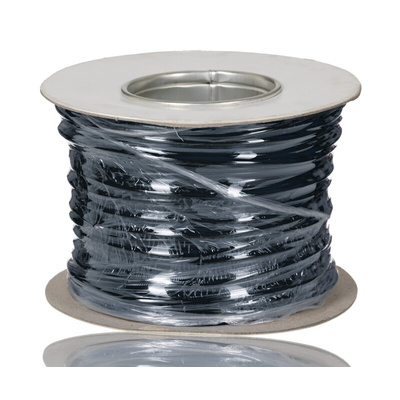 RS PRO Black 1 mm² Hook Up Wire, 18 AWG, 16/0.2mm, 100m, PVC Insulation