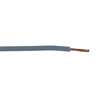 RS PRO Grey 2.5 mm² Hook Up Wire, 14 AWG, 45/0.25mm, 100m, PVC Insulation