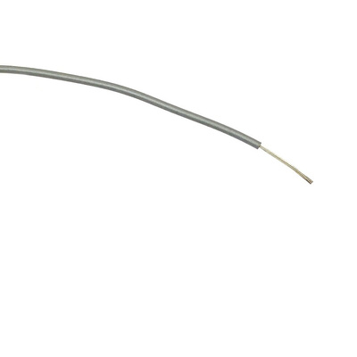 RS PRO Grey 0.5 mm² Hook Up Wire, 16/0.2 mm, 100m, PVC Insulation