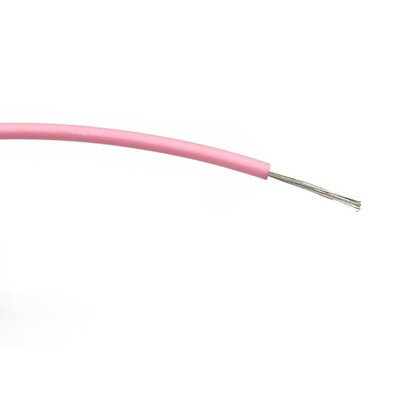 RS PRO Pink 0.5 mm² Hook Up Wire, 16/0.2 mm, 500m, PVC Insulation