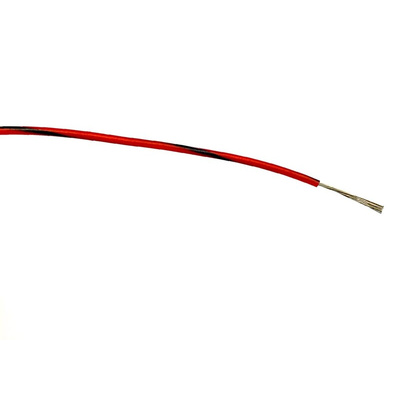 RS PRO Black/Red 0.5 mm² Hook Up Wire, 16/0.2 mm, 100m, PVC Insulation