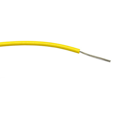 RS PRO Yellow 0.75 mm² Hook Up Wire, 24/0.2 mm, 100m, PVC Insulation