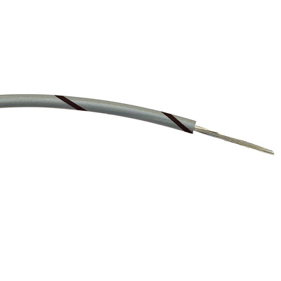 RS PRO Black/Grey 0.22 mm² Hook Up Wire, 7/0.2 mm, 100m, PVC Insulation