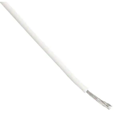 TE Connectivity 55A0811 Series White 0.6 mm² Hook Up Wire, 20 AWG, 19/32, 100m, ETFE Insulation