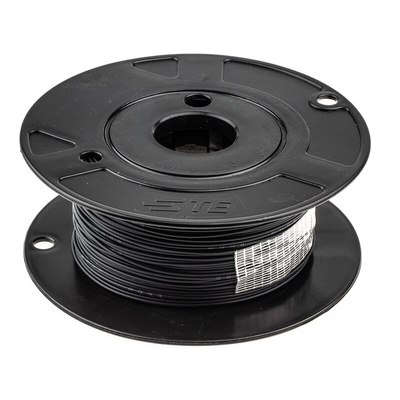 TE Connectivity ACW Series Black 0.5 mm² Automotive Wire, 19/0.19 mm, 100m