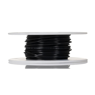Alpha Wire 3075 Series Black 0.75 mm² Hook Up Wire, 18 AWG, 16/0.25 mm, 30m, PVC Insulation