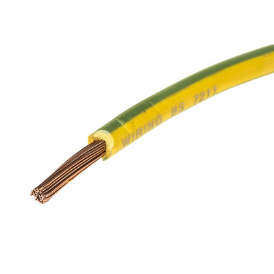 Lapp ÖLFLEX® H07Z-K 90° Series Green/Yellow 2.5 mm² Hook Up Wire, 13 AWG, 100m