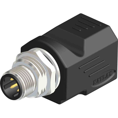 RS PRO Right Angle 1 Pole M12 Plug to 1 Pole Socket Adapter