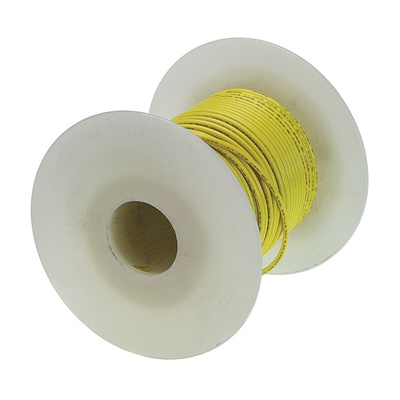 Alpha Wire Yellow 0.75 mm² Hook Up Wire, 18 AWG, 16/0.25 mm, 30m, PVC Insulation