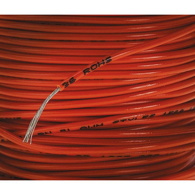 Alpha Wire Orange 0.2 mm² Hook Up Wire, 24 AWG, 7/0.20 mm, 30m, PVC Insulation