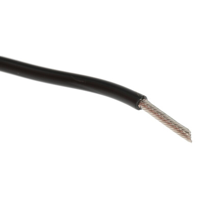 Alpha Wire Premium Series Black 1.3 mm² Hook Up Wire, 16 AWG, 26/0.25 mm, 30m, PVC Insulation