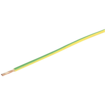 Prysmian 6491B Series Green/Yellow 1.5 mm² Hook Up Wire, 7/0.53 mm, 100m