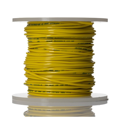 Alpha Wire 3051 Series Yellow 0.35 mm² Hook Up Wire, 22 AWG, 7/0.25 mm, 30m, PVC Insulation
