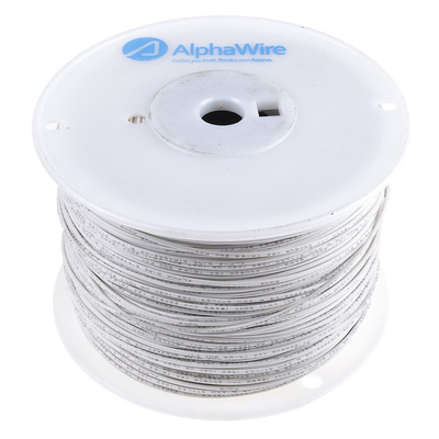 Alpha Wire Premium Series White 0.81 mm² Hook Up Wire, 18 AWG, 16/0.25 mm, 305m, PVC Insulation