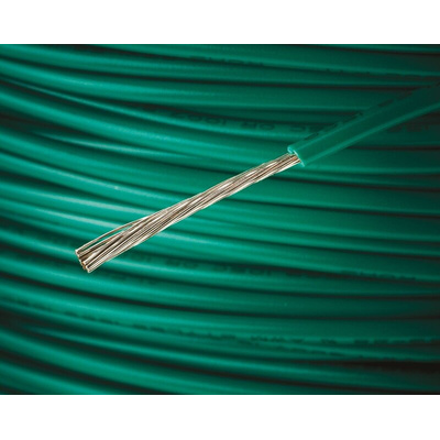 Alpha Wire Green 0.81 mm² Hook Up Wire, 18 AWG, 16/0.25 mm, 305m, PVC Insulation