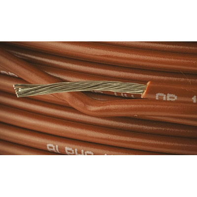 Alpha Wire Brown 0.81 mm² Hook Up Wire, 18 AWG, 16/0.25 mm, 305m, PVC Insulation
