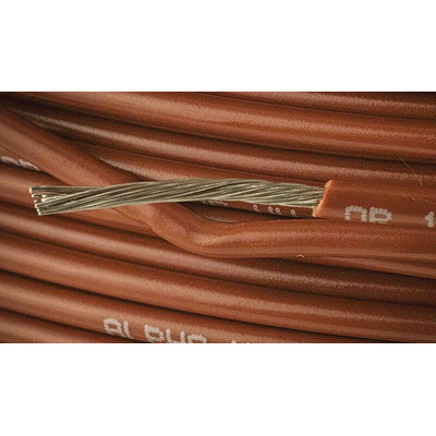 Alpha Wire Brown 0.81 mm² Hook Up Wire, 18 AWG, 16/0.25 mm, 305m, PVC Insulation