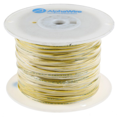 Alpha Wire Premium Series Yellow 0.51 mm² Hook Up Wire, 20 AWG, 10/0.25 mm, 305m, PVC Insulation