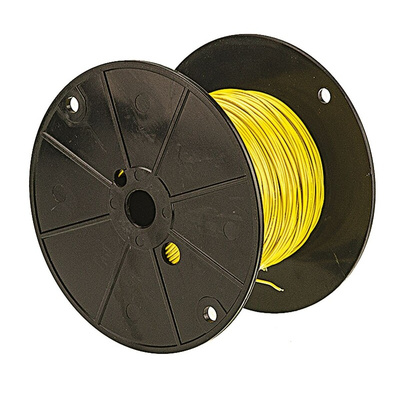 Alpha Wire Yellow 0.23 mm² Hook Up Wire, 24 AWG, 7/0.20 mm, 305m, PVC Insulation