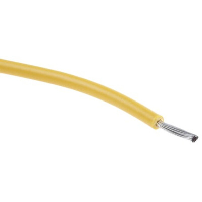 Alpha Wire Yellow 0.33 mm² Hook Up Wire, 22 AWG, 7/0.25 mm, 30m, SR-PVC Insulation