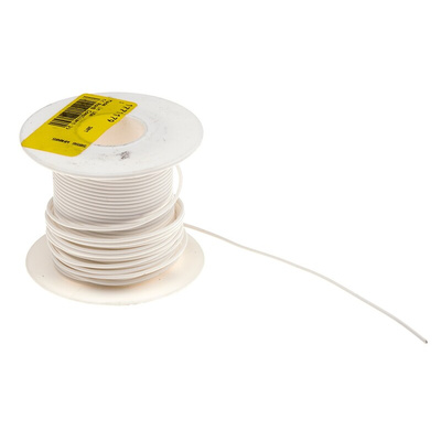 Alpha Wire 5851 Series White 0.05 mm² Hook Up Wire, 30 AWG, 7/0.10 mm, 30m, PTFE Insulation