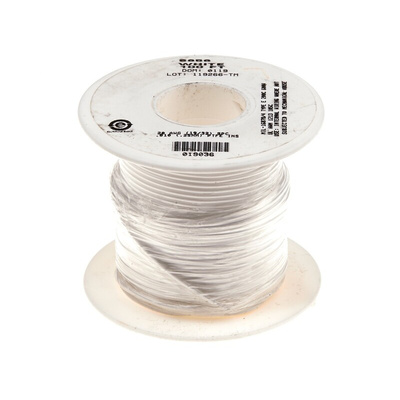 Alpha Wire 5851 Series White 0.05 mm² Hook Up Wire, 30 AWG, 7/0.10 mm, 30m, PTFE Insulation