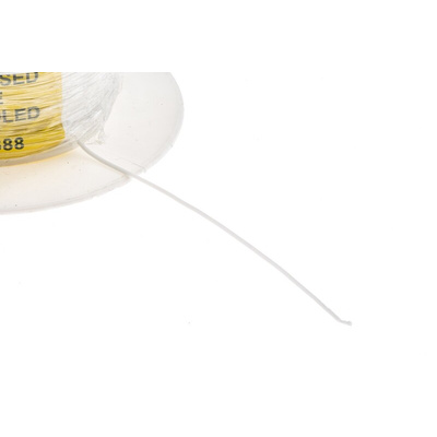 Alpha Wire Premium Series White 0.09 mm² Hook Up Wire, 28 AWG, 7/0.13 mm, 30m, PTFE Insulation