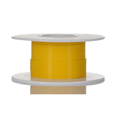 Alpha Wire Premium Series Yellow 0.09 mm² PTFE Equipment Wire, 28 AWG, 7/0.13 mm, 30m, PTFE Insulation