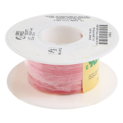 Alpha Wire Premium Series Red 0.14 mm² Hook Up Wire, 26 AWG, 7/0.16 mm, 30m, PTFE Insulation