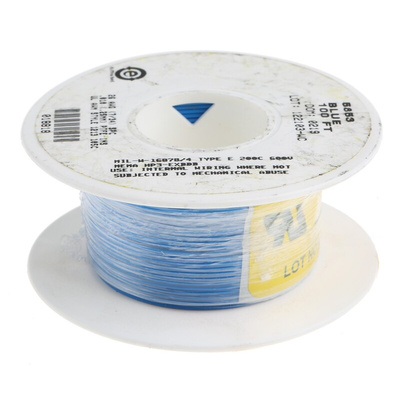 Alpha Wire Premium Series Blue 0.14 mm² Hook Up Wire, 26 AWG, 7/0.16 mm, 30m, PTFE Insulation