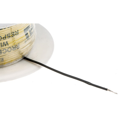 Alpha Wire Premium Series Black 0.23 mm² Hook Up Wire, 24 AWG, 7/0.20 mm, 30m, PTFE Insulation