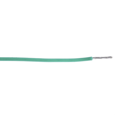 Alpha Wire Premium Series Green 0.23 mm² Hook Up Wire, 24 AWG, 7/0.20 mm, 30m, PTFE Insulation